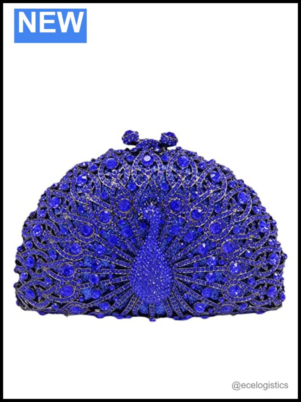 Rhinestone Crystal Animal Clutch Purse with Chains